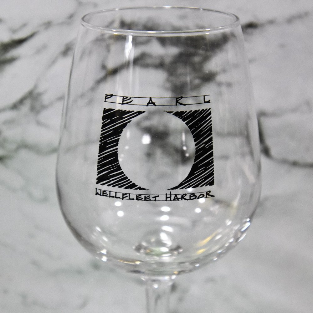 Wine glass from Cape Cod Restaurant - Logo - Pearl